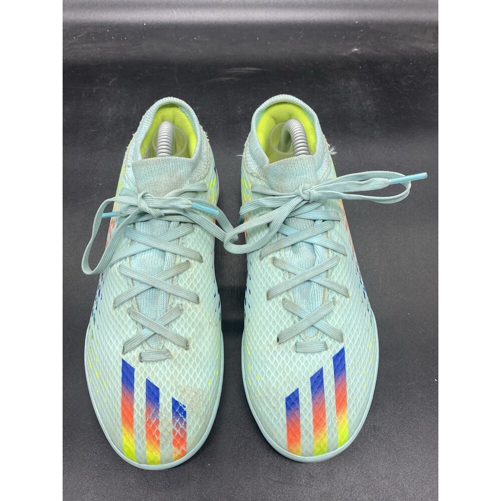 ADIDAS X Speedportal.3 Clear Aqua Blue Indoor Soccer Shoes Youth Size 3 GW8467 - Picture 3 of 7